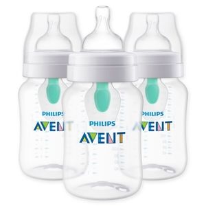 Phillips Avent 9oz Wide Neck Anti-Colic Bottles x3